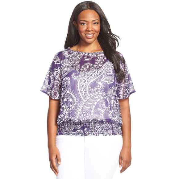 NWT Michael Kors Smocked Waist Top - Picture 2 of 16